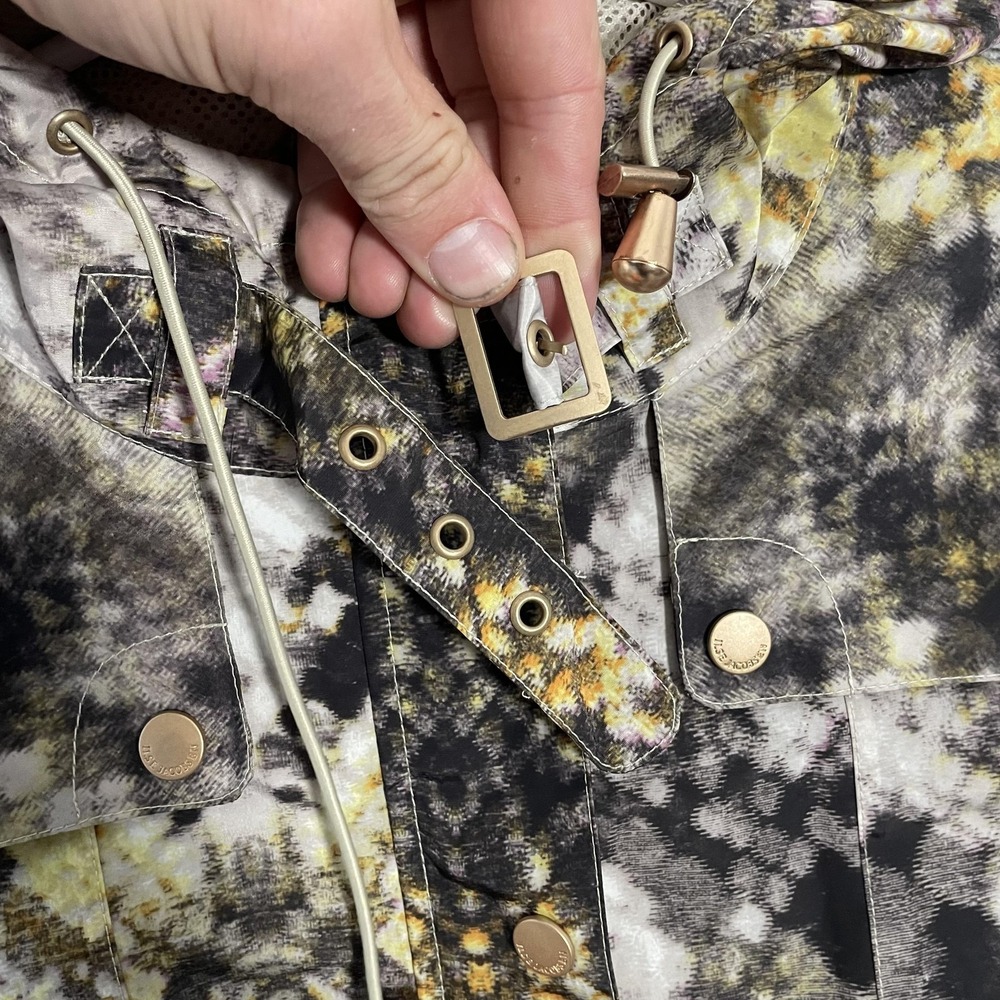 Ilse Jacobsen Rain Windbreaker Jacket Womens 38 Multi Snake Print Hooded - Picture 2 of 9